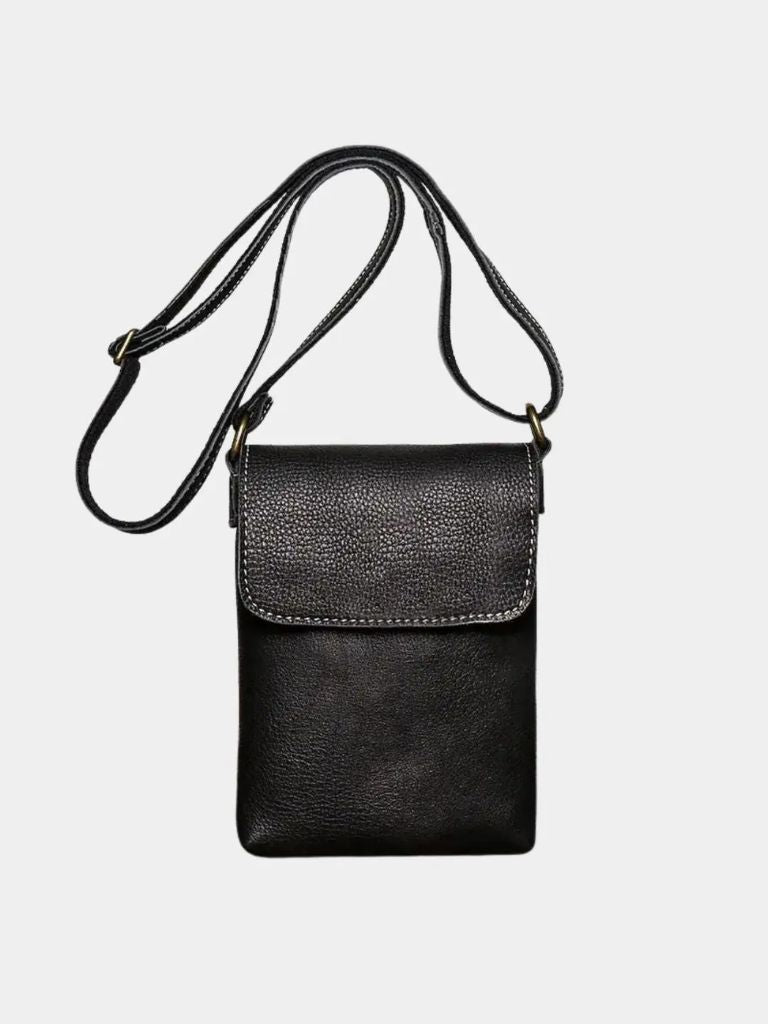 Men's Mini Leather Shoulder Bag - Cross & Crown