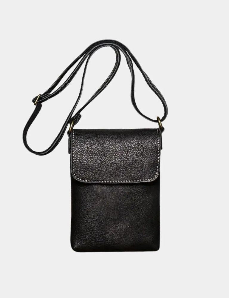 Men's Mini Leather Shoulder Bag - Cross & Crown