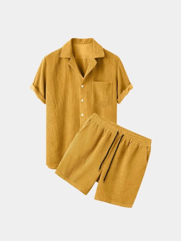 Minimalist Corduroy Set Shorts and Shirt - Vailor & Veil