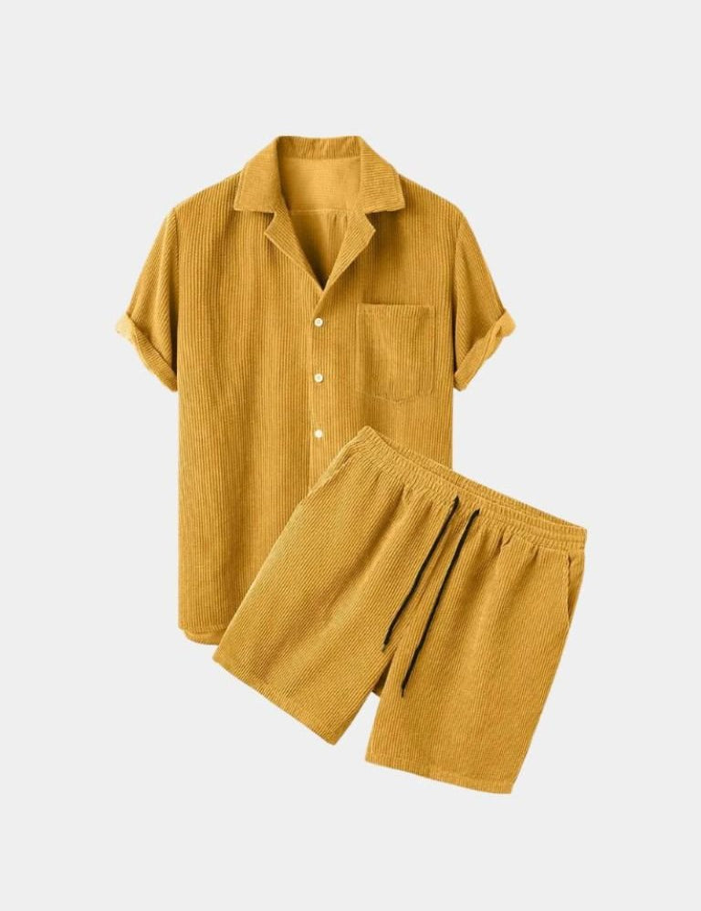 Minimalist Corduroy Set Shorts and Shirt - Vailor & Veil