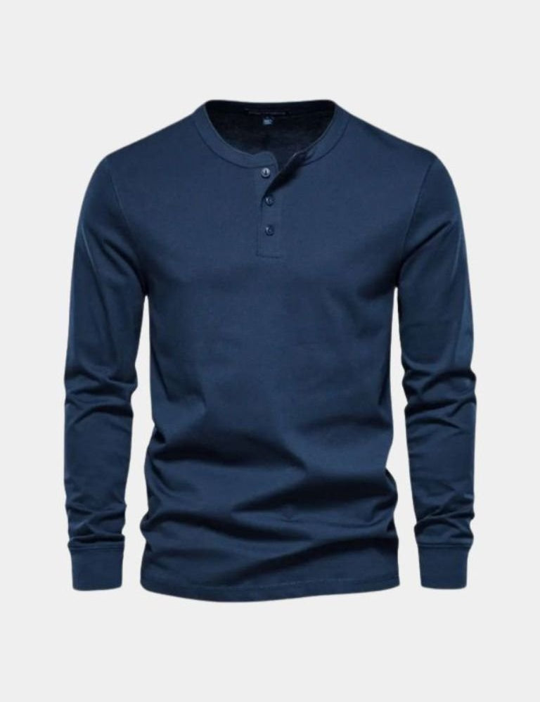 Minimalist Henley Neck Long Sleeve T-Shirt - Vailor & Veil