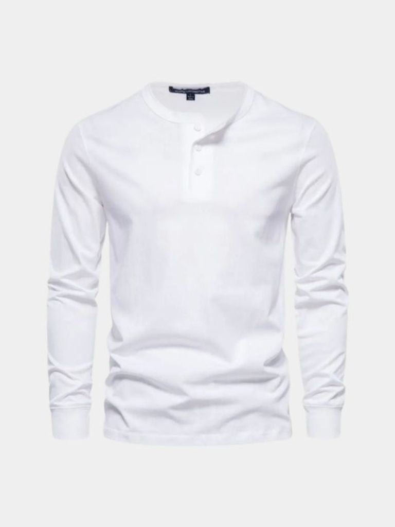 Minimalist Henley Neck Long Sleeve T-Shirt - Vailor & Veil