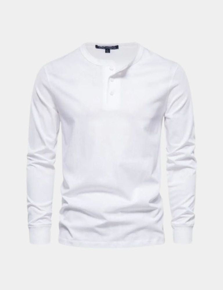 Minimalist Henley Neck Long Sleeve T-Shirt - Vailor & Veil