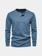 Minimalist Henley Neck Long Sleeve T-Shirt - Vailor & Veil