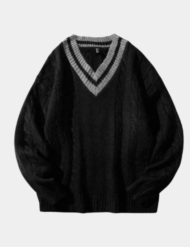 Minimalist V-Neck Sweater - Vailor & Veil