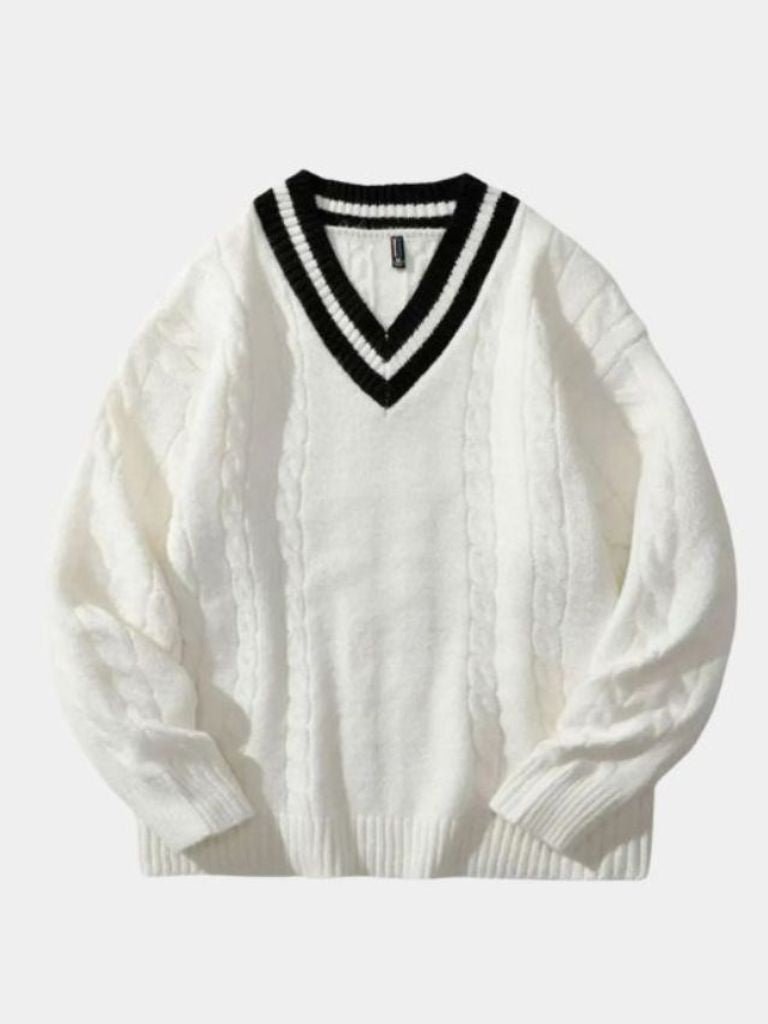 Minimalist V-Neck Sweater - Vailor & Veil