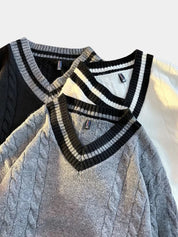 Minimalist V-Neck Sweater - Vailor & Veil