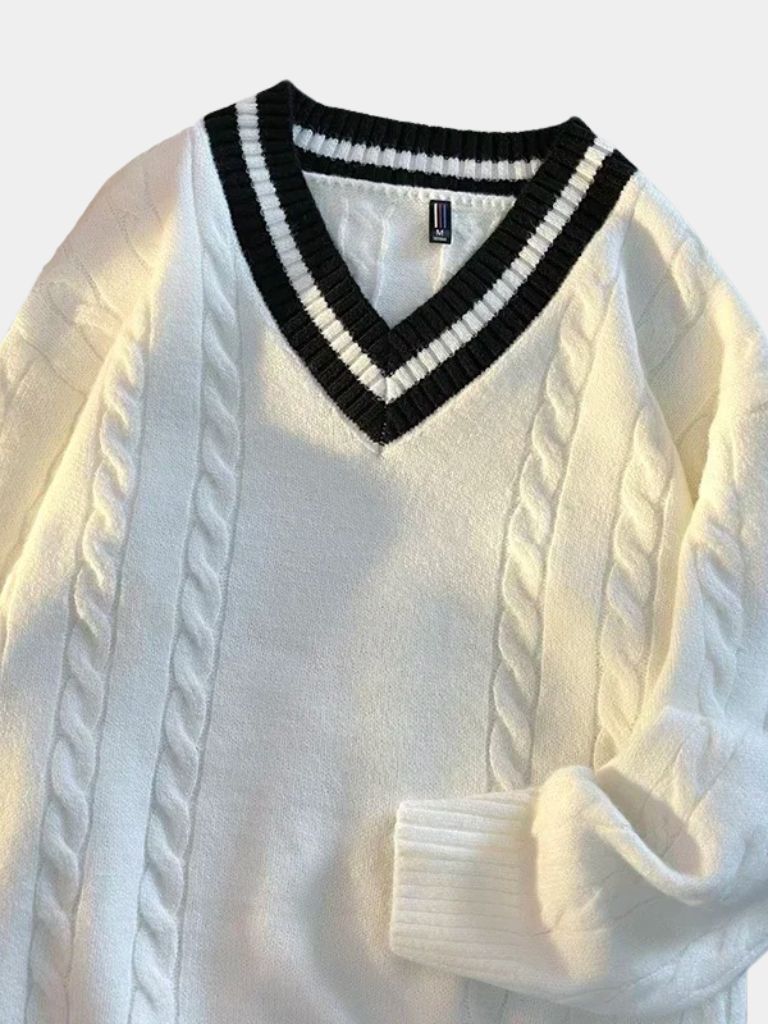 Minimalist V-Neck Sweater - Vailor & Veil