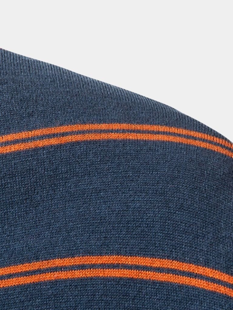 Navy Sunset Striped Polo - Vailor & Veil