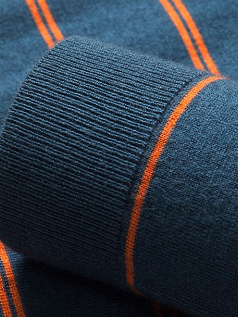 Navy Sunset Striped Polo - Vailor & Veil