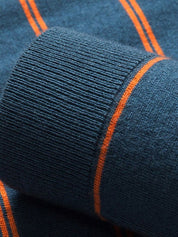 Navy Sunset Striped Polo - Vailor & Veil