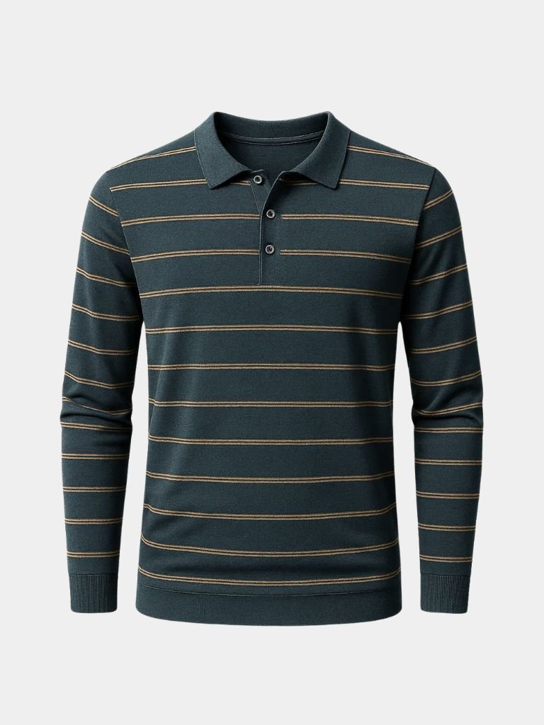 Navy Sunset Striped Polo - Vailor & Veil