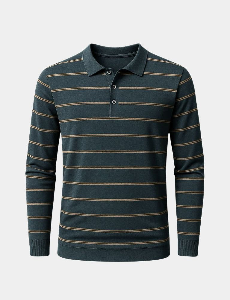 Navy Sunset Striped Polo - Vailor & Veil