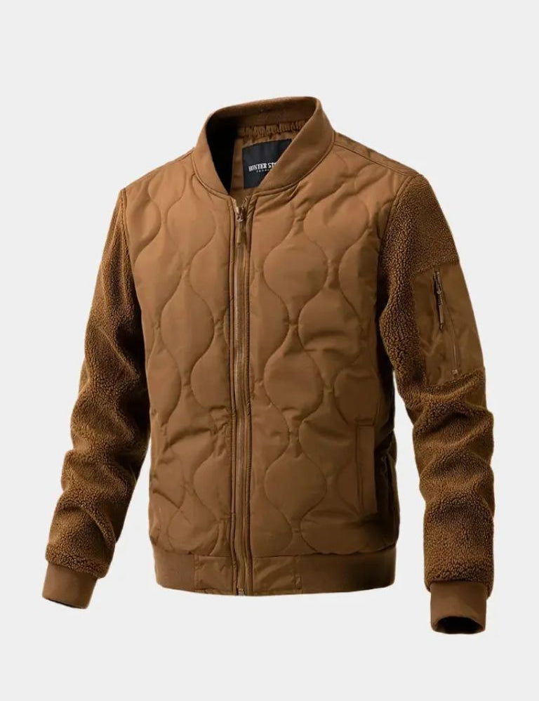 Sherpa Sleeves Padded Bomber Jacket - Vailor & Veil