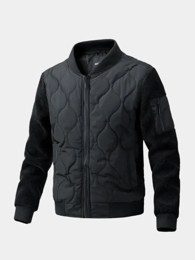 Sherpa Sleeves Padded Bomber Jacket - Vailor & Veil