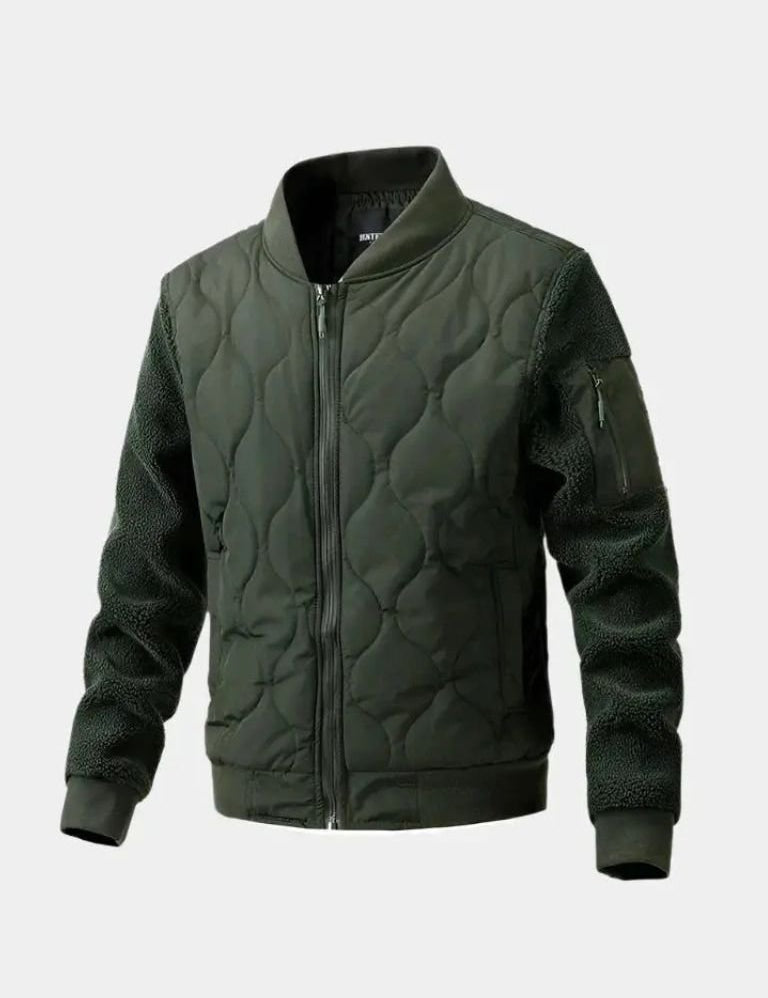 Sherpa Sleeves Padded Bomber Jacket - Vailor & Veil