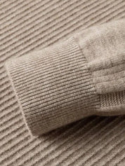 Stripe Quarter Zip Wool Sweater - Vailor & Veil