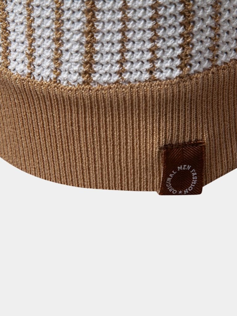 Striped Knit Polo Shirt - Vailor & Veil