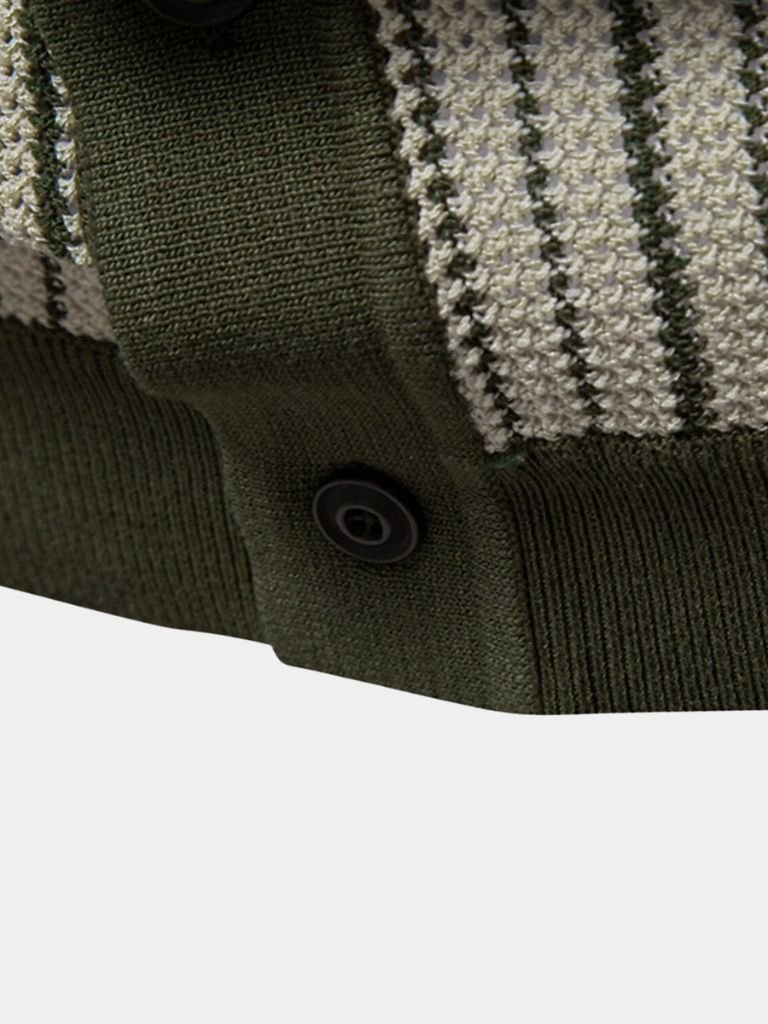 Striped Knit Polo Shirt - Vailor & Veil