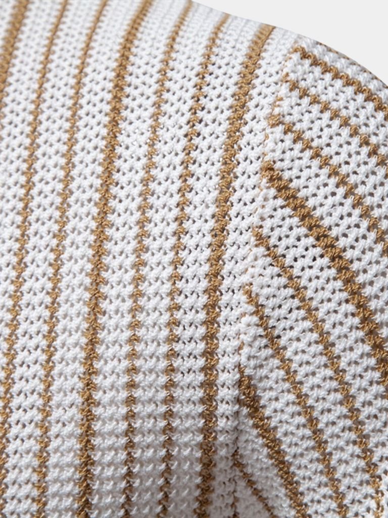 Striped Knit Polo Shirt - Vailor & Veil