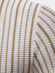 Striped Knit Polo Shirt - Vailor & Veil