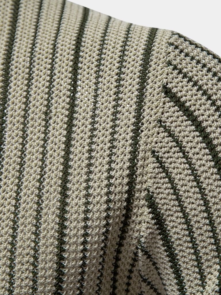 Striped Knit Polo Shirt - Vailor & Veil