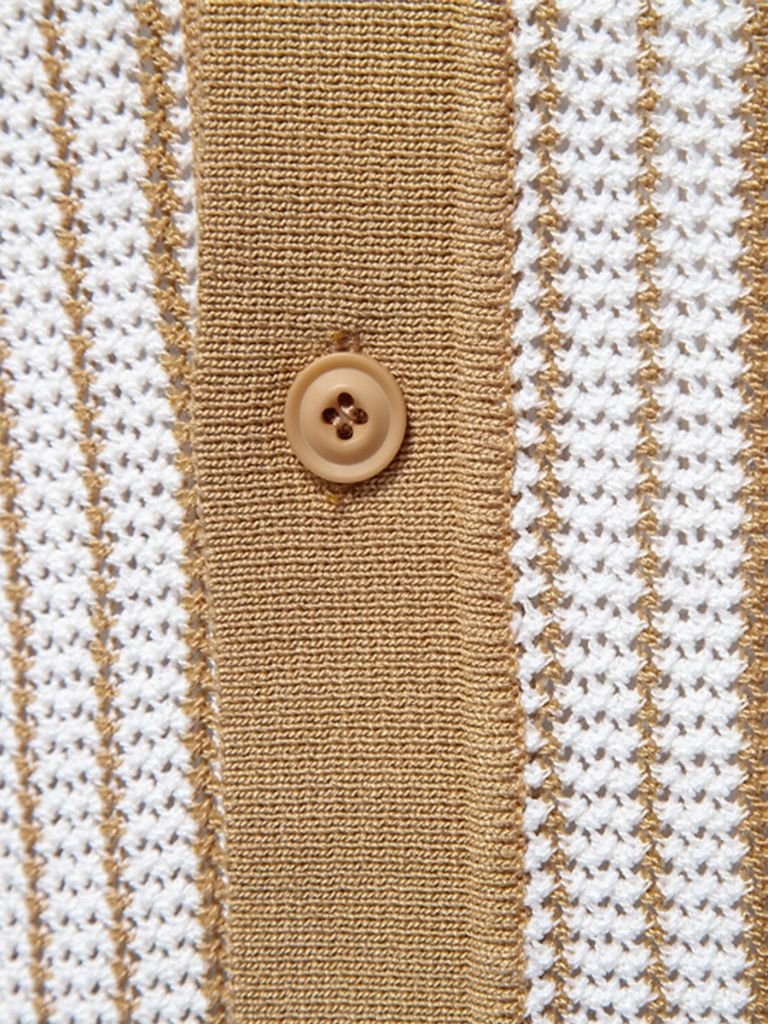 Striped Knit Polo Shirt - Vailor & Veil