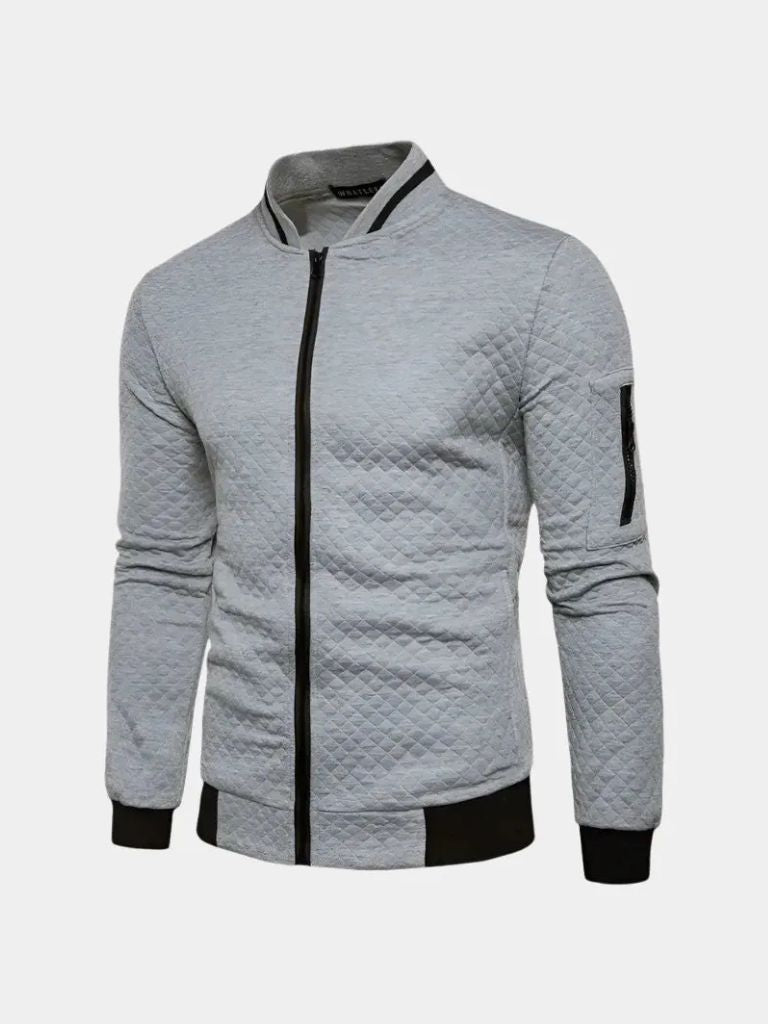 Textured Casual Bomber Jacket - Vailor & Veil