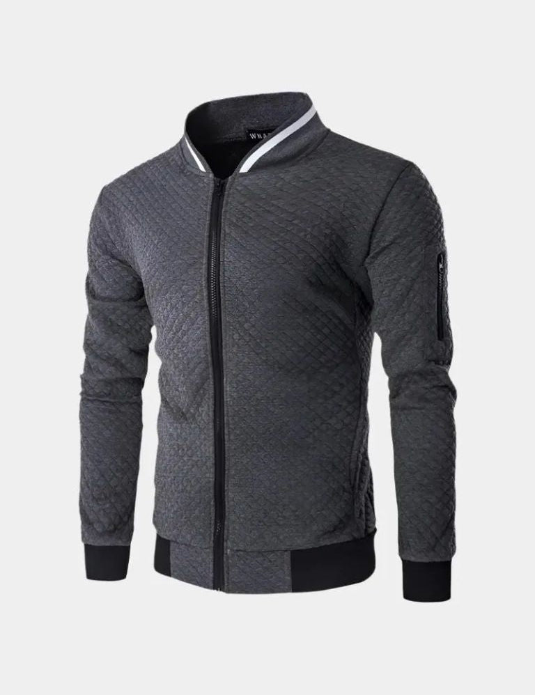 Textured Casual Bomber Jacket - Vailor & Veil