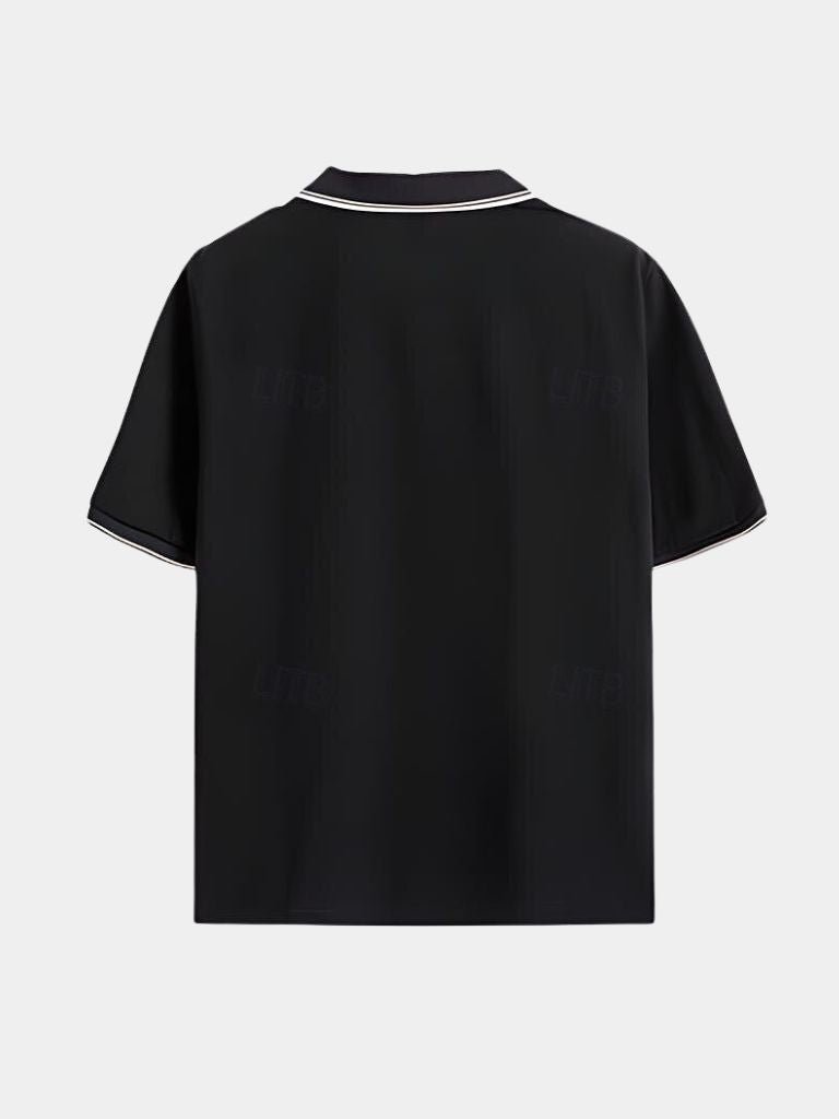 Timeless Black V-Neck Polo - Vailor & Veil