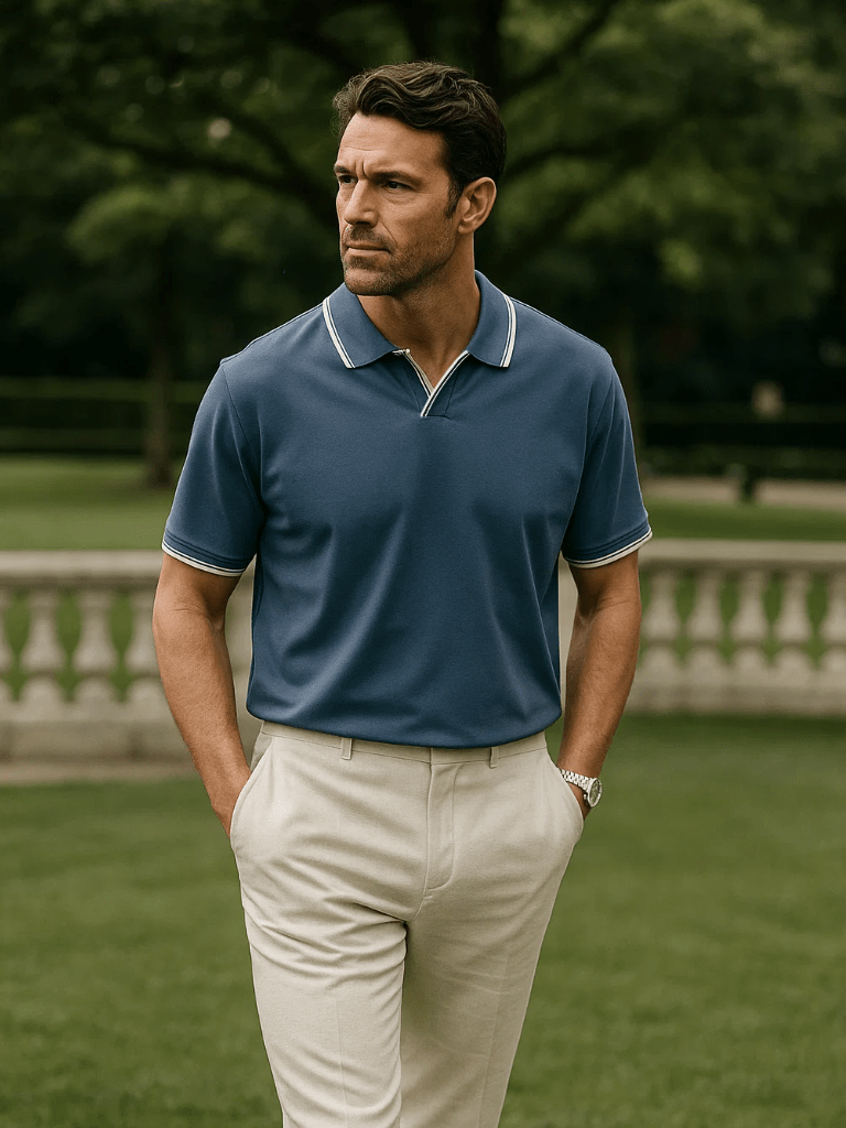 Timeless Black V-Neck Polo - Vailor & Veil