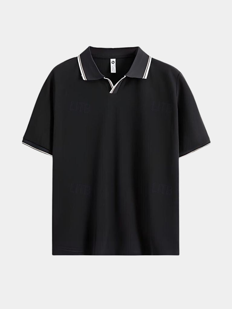 Timeless Black V-Neck Polo - Vailor & Veil