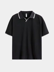 Timeless Black V-Neck Polo - Vailor & Veil
