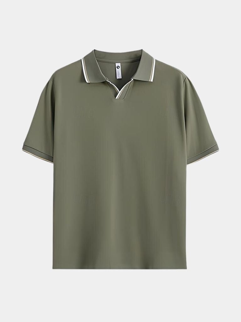 Timeless Black V-Neck Polo - Vailor & Veil