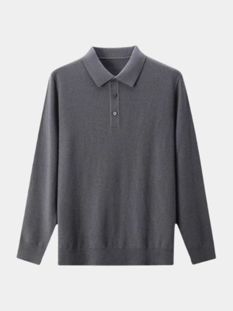 Wool Knit Button Up Polo Pullover - Vailor & Veil