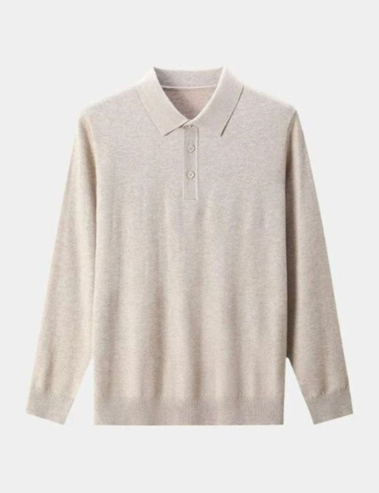 Wool Knit Button Up Polo Pullover - Vailor & Veil