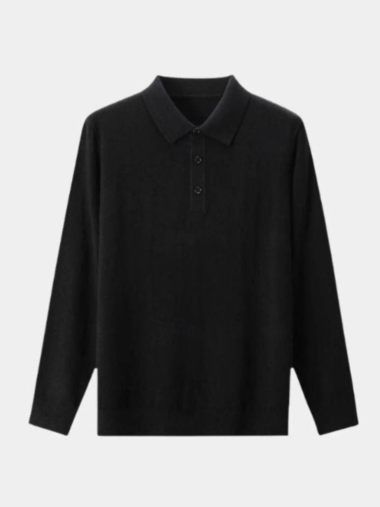 Wool Knit Button Up Polo Pullover - Vailor & Veil