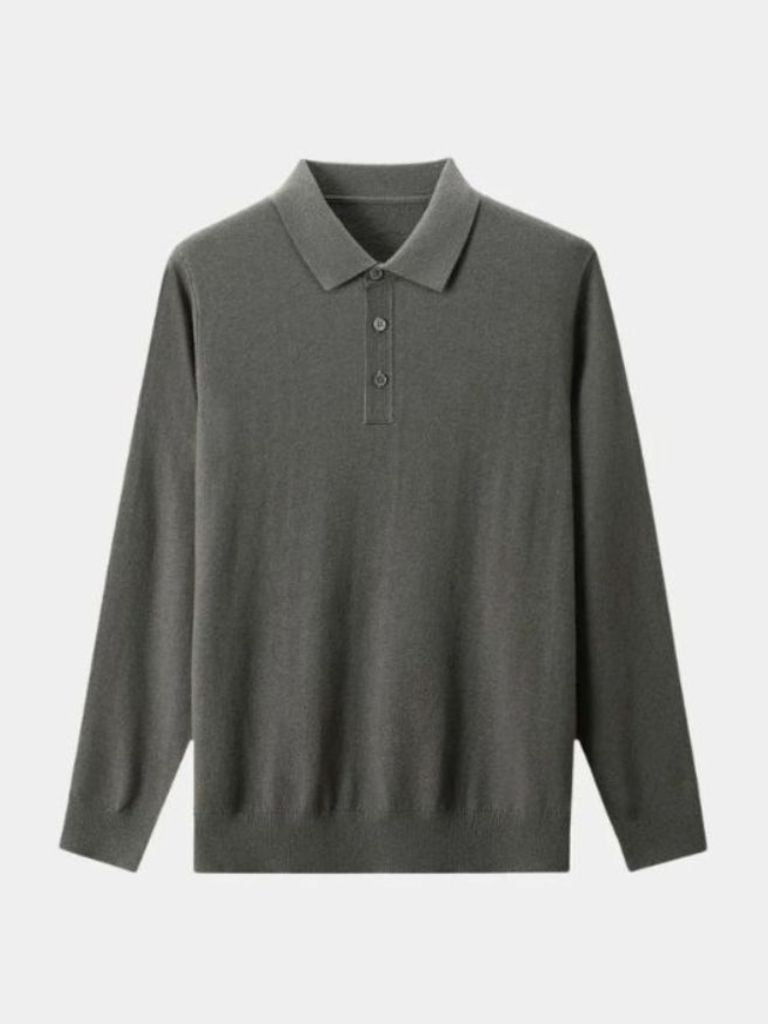 Wool Knit Button Up Polo Pullover - Vailor & Veil