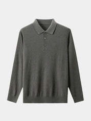 Wool Knit Button Up Polo Pullover - Vailor & Veil