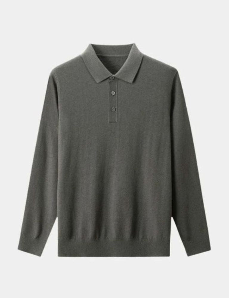 Wool Knit Button Up Polo Pullover - Vailor & Veil