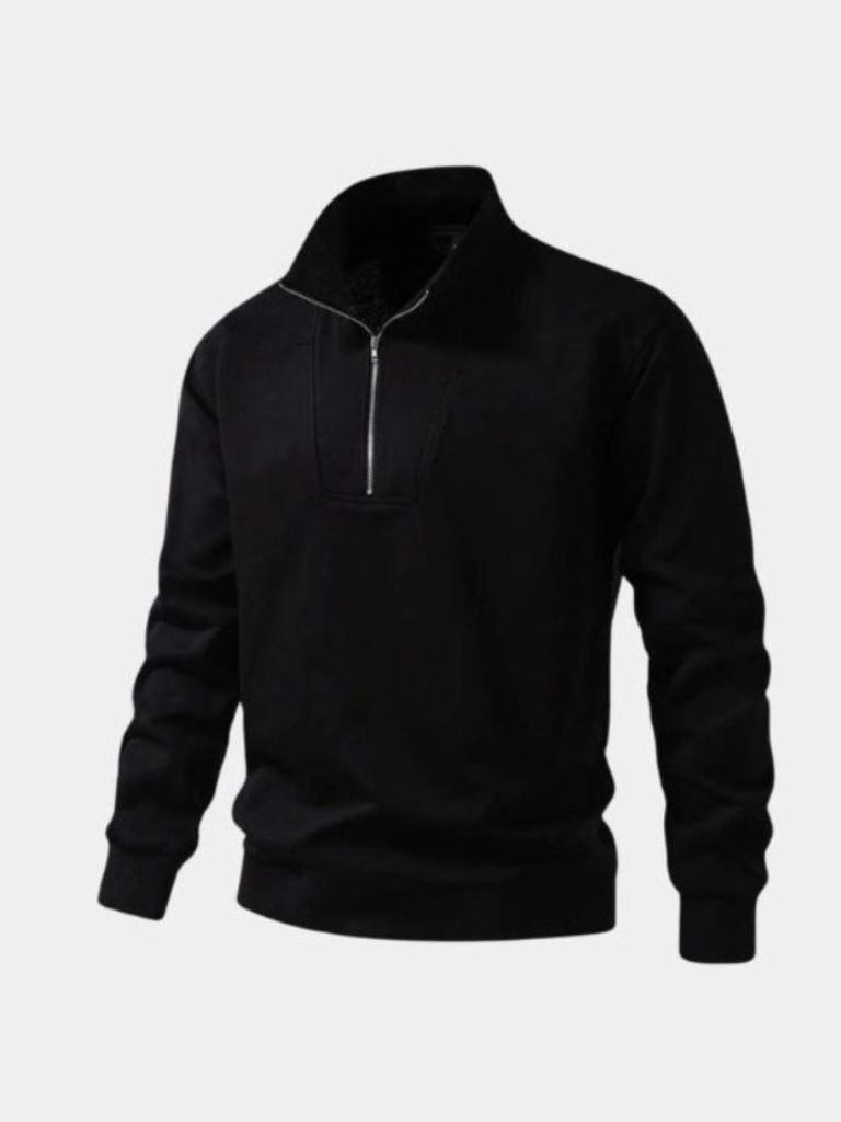 Zip Black Lapel Sports Hoodie Sweatshirt - Vailor & Veil
