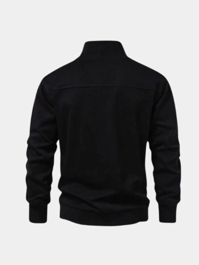 Zip Black Lapel Sports Hoodie Sweatshirt - Vailor & Veil