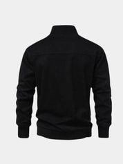 Zip Black Lapel Sports Hoodie Sweatshirt - Vailor & Veil
