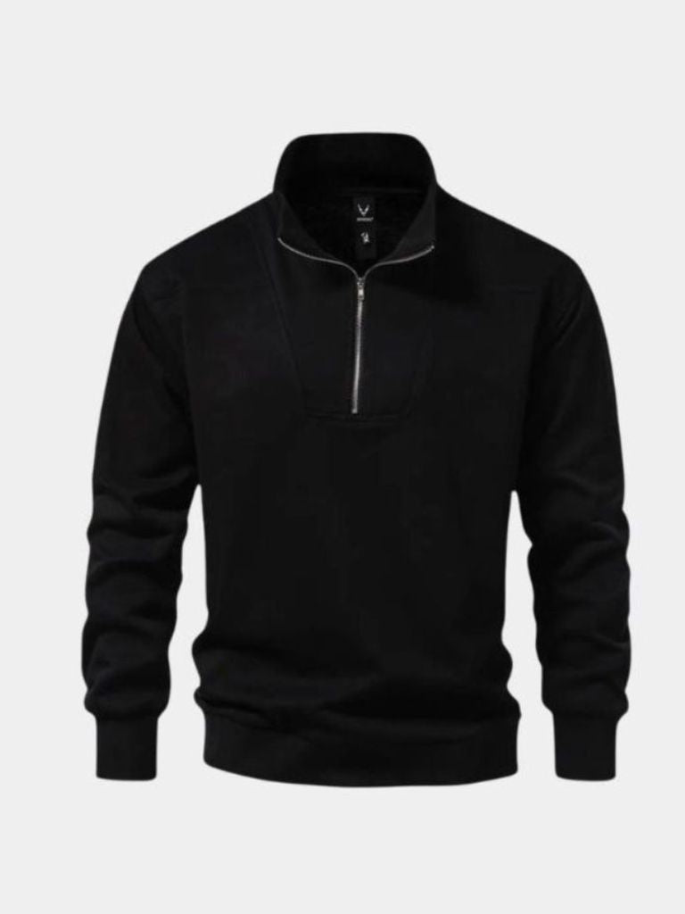 Zip Black Lapel Sports Hoodie Sweatshirt - Vailor & Veil